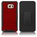 Note 5 Case, EC™ Hard Shock-Resistant Heavy Duty Armor Holster Protective Case Cover with Belt Swivel Clip + Kickstand for Samsung Galaxy Note 5 (Red/Black)