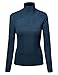 Made By Johnny Women's Textured Knit Turtleneck Long Sleeve/Short Sleeve Mock Neck Pullover Sweater