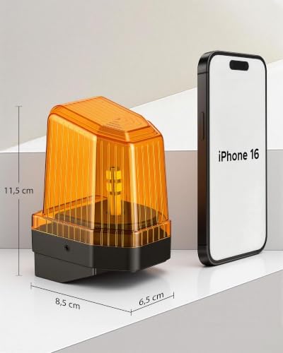 CO-Z Turn Signal Light for Gate Motorization, LED Security Beacon Light, Universal 12V-265V AC/DC, Warning and Alarm Light Orange for Sliding Gate, Hinge, Garage and Vehicles | Universal Security Flash Light Emergency Alarm Lamp Yellow
