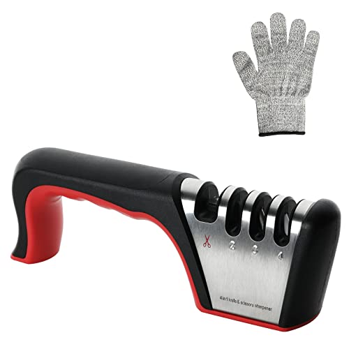 Simple Deluxe 4 in 1 Knife Sharpener 4 Stage Professional Knife Accessories & Scissors