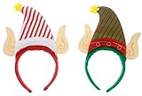 Headband Elf Hat with Ears - 2 Pack with Striped Hats