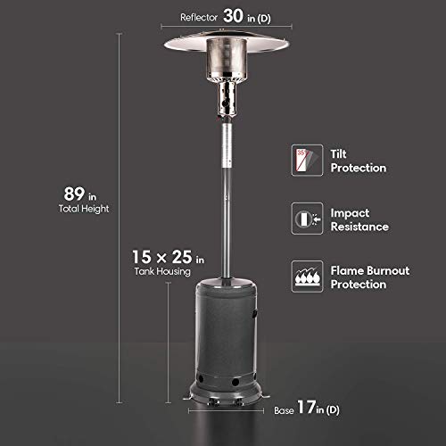 TACKLIFE Outdoor Patio Heater for Propane, 47,000 BTU Rapid Heating