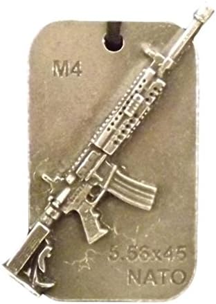 TMB Designs Dog tag key rings with miniature gun and details