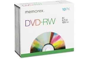 Memorex - 10-Pack 4x DVD-RW Disc Spindle