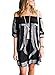 GOSOPIN Bohemian Vibe Geometric Print Off The Shoulder Beach Dress One Size Black