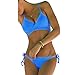 thinkbest Women Summer Sun Beach Swim Bandeau Triangle Push-Up Padded Bikini Suit (Medium, Sky Blue)