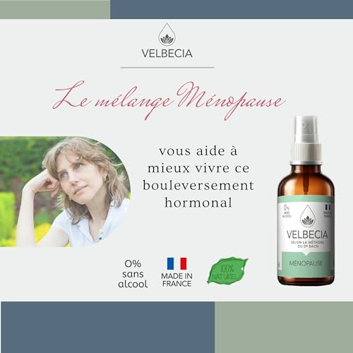 Velbecia Bach Flowers Menopause 50 ml + 1 Free Alcohol Free Hot Flashes, Disturbed Sleep, Night Sweats, Irritability, Mood Swings