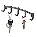 mDesign Steel Modern Key Holder for Wall - Decorative Wall-Mount Key Ring Holder and Hook Rack - 5 Metal Hooks for Hanging Dog Leash, Car Keys, and Keychain - Hyde Collection - Bronze