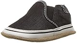 Robeez Kids Crosshatch Crib Shoe, Canvas Liam Basic-Black, 12-18 Months M US Infant