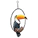 Design Toscano Touco The Tropical Toucan Sculpture on Ring Perch, 18inch, Black
