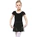 STELLE Girls/Womens Chiffon Ballet Wrap Skirt for Dance, Pull On (Black, Kid-S)