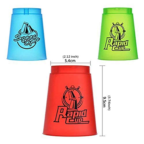 Quick Stacks Cups 12 Pack of Sports Stacking Cups Speed Training Game Challenge Competition Party Toy with Carry Bag(Blue)
