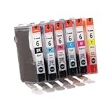Genuine Canon BCI-6 Black/Color 6-Pack Value Pack in Factory Shrink Wrap and Easy Open Bulk Packaging-Black/Cyan/Magenta/Yellow/Photo Magenta/Photo Cyan! No Retail Boxes or Plastic!
