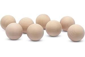 2 inch Wooden Round Ball, Bag of 10 Unfinished Natural Round Hardwood Balls, Smooth Birch Balls, for Crafts and DIY Projects (2 inch Diameter) by Woodpeckers
