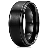 Three Keys Jewelry 8mm Imitated Meteorite Tungsten Wedding Ring Domed Mens Wedding Band Engagement Ring