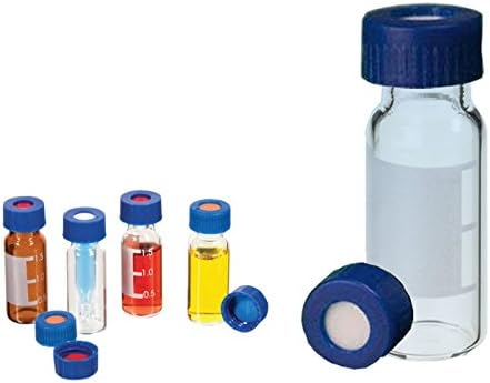 Cyberlab BX-KT-09CP-UNI Clear Glass/Aluminum USP1 Screw Vial with Si/PTFE Septa Bonded Cap, 1.5/2.0 mL, 9 mm (Pack of 1000)