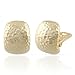 JanKuo Jewelry Gold Tone Clip On Earring Hammered Style