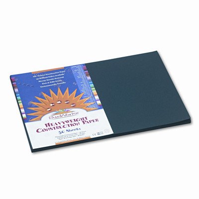 SunWorks Construction Paper, Heavyweight, 12 x 18, Black, 50 Sheets [Set of 2]