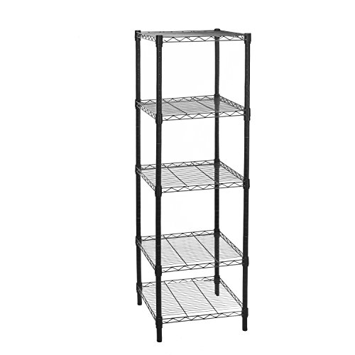 HollyHOME 5 Shelves Adjustable Steel Wire Shelving Rack in Small Space