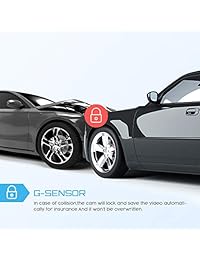 Crosstour Minicámara para Dash Cam 1080P FHD con modo de aparcamiento, sensor G, apertura súper grande F1.8, pantalla LCD de 3 pulgadas, ángulo de 170°, WDR, detección de movimiento, grabación en bucle