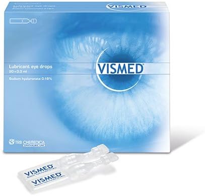 Vismed Preservative Free 20 X 0.3ml Eye Drops SH 0.18% (Pack of 1), Transparent, 20 single-dose vials of 0.3 ml per pack