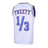 Mens Basketball Jersey 1/3 Tweety Space Jam Jersey White 90S Shirts