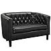Modway Prospect Upholstered Contemporary Modern Loveseat In Black Faux Leather