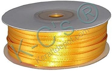 1/8"(3mm) Double Faced Satin Ribbon 100 Yards - Light Gold