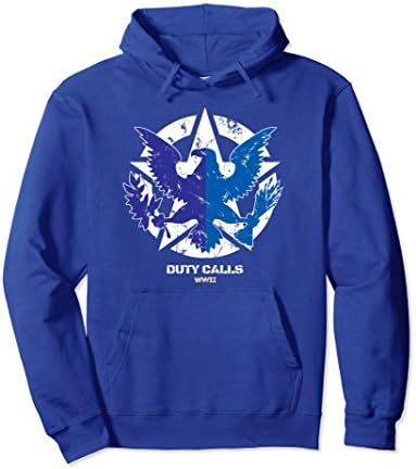 Unisex "Duty Calls" WW2 Hoodie - Eagle Star XL: Royal Blue