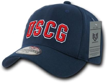 Rapid Dom US Military Branch Logo Embroidered Flex Baseball Caps R82 USCG L/XL