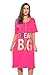 4361-K-54-3X Just Love Short Sleeve Nightgown / Sleep Dress for Women / Sleepwea,Fuchsia - Dream Bi,3X Plus