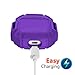 GOGOSODU Compatible AirPods Charging Case Protective Shock Resistant Silicone Cover Sports Design with Hard Sleeve and Keychain Compatible Apple Airpods(Purple)