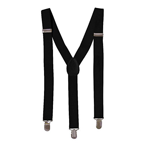 Lumberjack Costumes Suspenders - Black Solid Suspenders - Stylish And Practical Solid Suspenders In