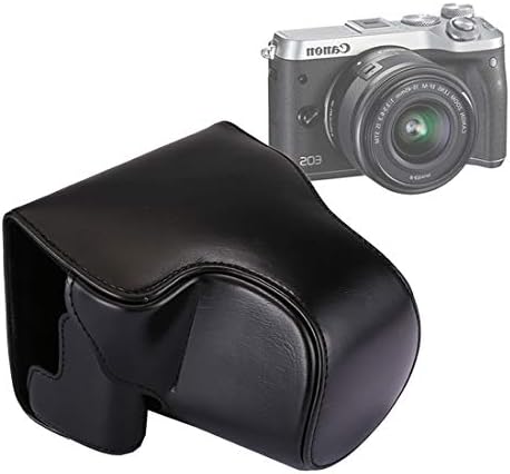Your only brother Fashion Convenience durable Full Body Camera PU Leather Case Bag with Strap for Canon EOS M6 Pretty (Color : Black)