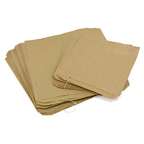 Sabco - 100 Kraft Brown Paper Bags 7x9.5" Ideal For Food, Groceries, Sandwiches, Pick N Mix Sweets, And As Fruit Veg Bags. - Disposable Lunch Bags - Eco Friendly (100, 7 x 9.5")