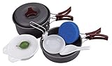 AceCamp Hard-Anodized Camping Cookware Kit, Stackable Nonstick Aluminum Cooking Set, Lightweight Family Pots & Pans for Backpacking, Outdoors