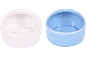 CoscosX 2 Pcs Gradient Side Hamster Ceramic Bowl, Cute Small Animal No Spill No Turnover Food Water Bowl, Suitable for Mouse, Chinchilla, Rat, Gerbil and Dwarf Hamster, Pet Supplies