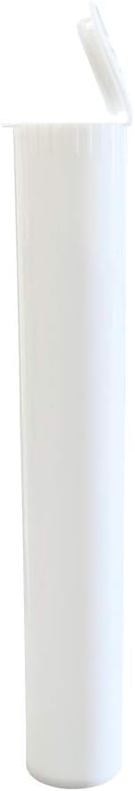Doob Tubes 116 mm Squeeze Pop Top Container King Size 4" 50 Count (White)