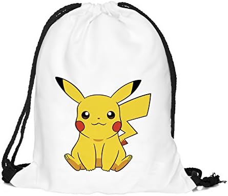OLSS-Original Shoulder Bag Pumping Rope Backpack Pokemon Go! Pattern Printed Bundle Mouth Single Pocket Shoulder Bag (Yellow)