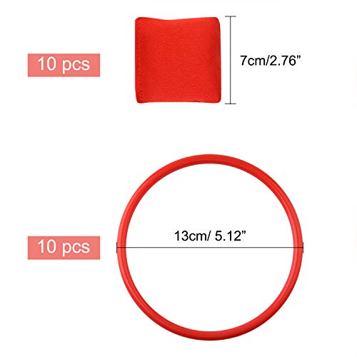 FEPITO Bean Bags Games Supplies for Outdoor Team Games Sports Days Ring Toss Game Favors (2 in 1 (20pcs))
