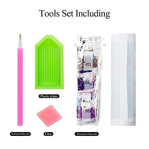 DIY Diamond Painting Kit Cats 13.7 x 17.7 inch, 5D Full Drill Rhinestone DIY Crafts for Adults & Kids Colorful Cat Crystal Gem Arts Painting Perfect for Home Wall Decor