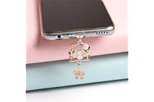 Charge Port Plug Cute Moon Cat 3.5mm Headphone Anti Dust Plug Flower Phone Earphone Jack Dust Cap for Samsung iPhone (Type c 