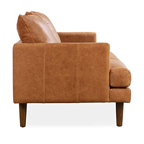 POLY & BARK Girona Leather Couch 88Inch Leather Sofa with Tufted