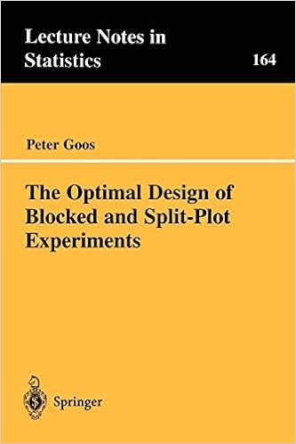 Amazon Com The Optimal Design Of Blocked And Split Plot