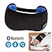 Sleeping Eye Mask with Bluetooth Speaker Headphones, Wellerly Adjustable 20-26.5inch 4.1 Wireless Bluetooth Eye Shades Travel Headsets with Speakers Microphone Washable for Men and Women Black