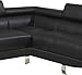 Poundex Sectional Sofa, Black