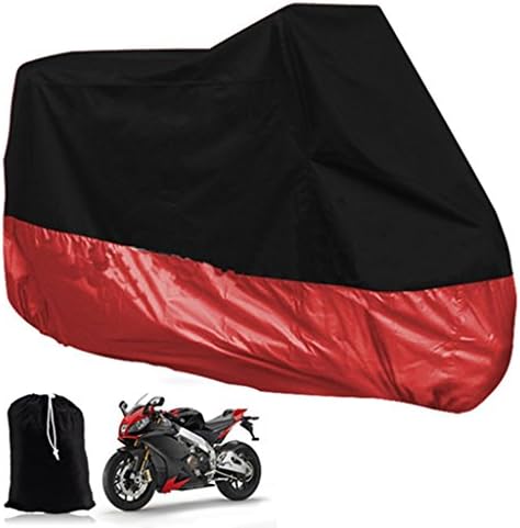 Plusan Motorcycle Motorbike Cover Waterproof Garage Moto Scooter Cover Black Red XL
