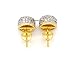 Mens 18K Yellow Gold Finish Cubic Zirconia CZ Round Stud Screw Back 10mm 2 tone Earrings