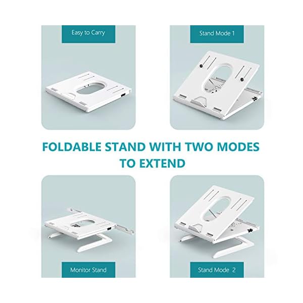 Laptop-Stand-Jelly-Comb-Ergonomic-Notebook-Riser-Desk-9-Level-Adjustable-with-Foldable-Legs-Phone-Holders-and-Cooling-Design-for-Macbook-Tablet-Book-ComputerDesktop-Monitor-White Laptop Stand, Jelly Comb Ergonomic Notebook Riser Desk 9-Level Adjustable with Foldable Legs, Phone Holders and Cooling…
