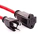 Otimo 100 Ft 12/3 SJTW Red, Heavy Duty Outdoor Extension Cord - 3 Prong Ground Plug, 15A 1875W, Water & Weather Resistant, Flame Retardant